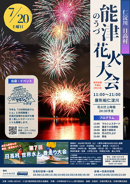 能津花火大会・第7回日高村世界水上畳走り大会